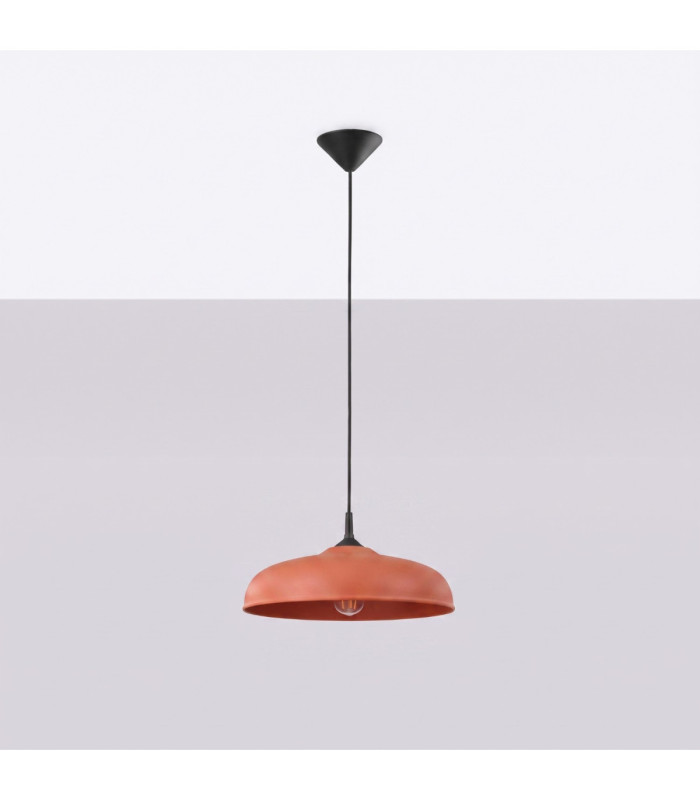 Gina Dome Pendant Ceiling Light Red Ochre 1x E27-3