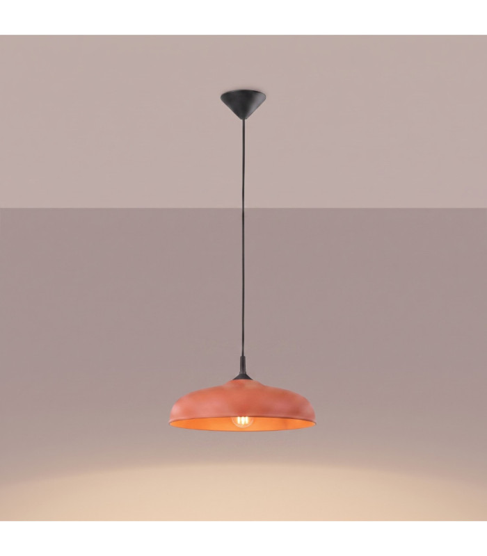 Gina Dome Pendant Ceiling Light Red Ochre 1x E27-4