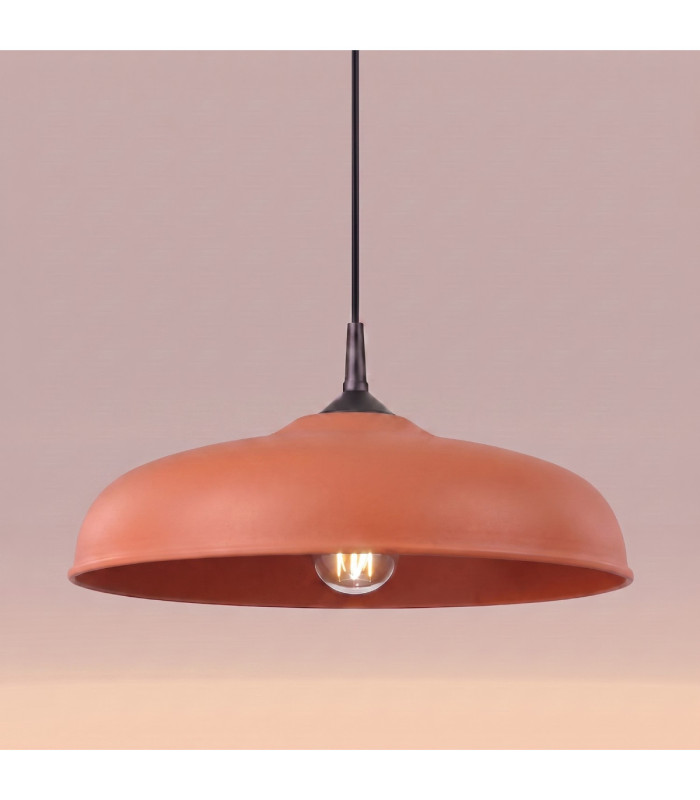 Gina Dome Pendant Ceiling Light Red Ochre 1x E27-5