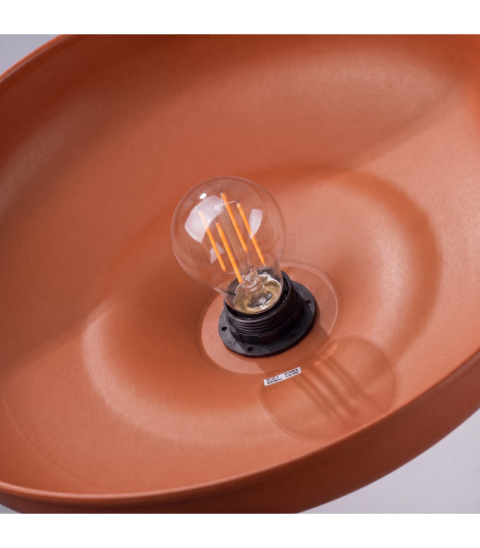 Gina Dome Pendant Ceiling Light Red Ochre 1x E27-8