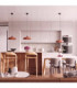 Gina Dome Pendant Ceiling Light Red Ochre 1x E27-14