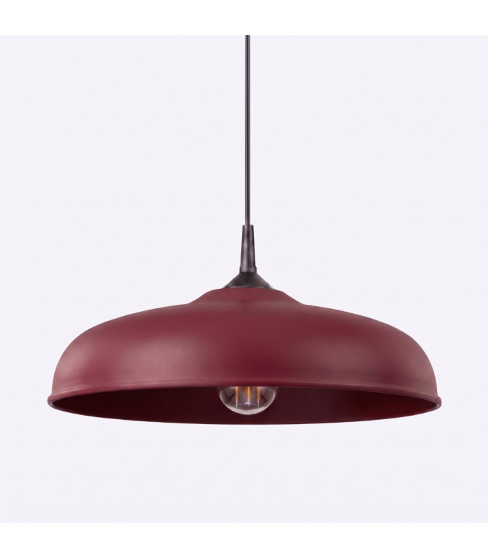 Gina Dome Pendant Ceiling Light Burgundy 1x E27-6