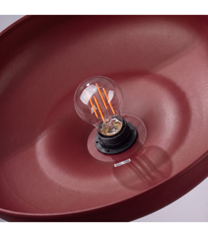 Gina Dome Pendant Ceiling Light Burgundy 1x E27-8