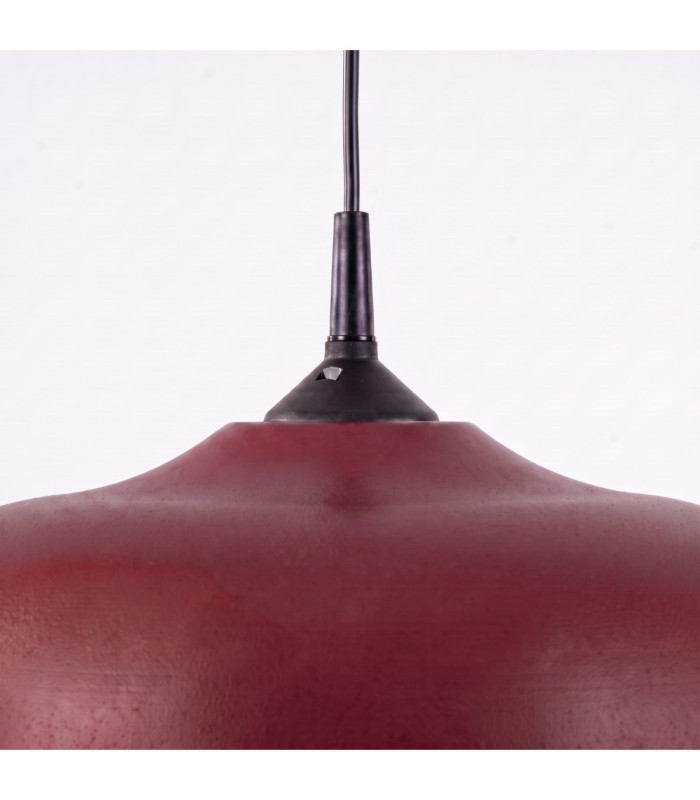 Gina Dome Pendant Ceiling Light Burgundy 1x E27-9
