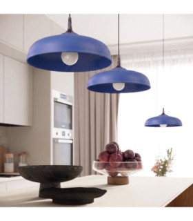 Gina Dome Pendant Ceiling Light Ultramarine 1x E27-2