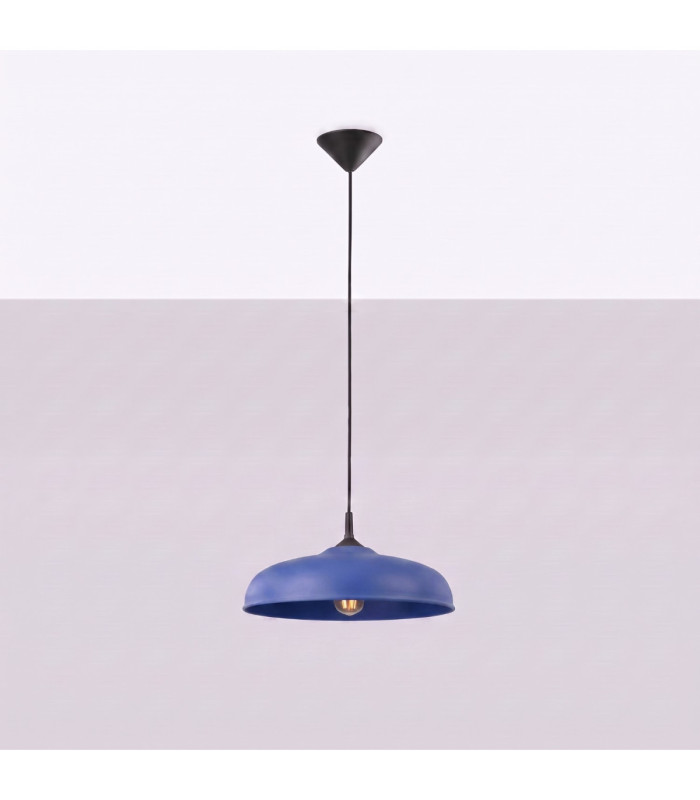 Gina Dome Pendant Ceiling Light Ultramarine 1x E27-3