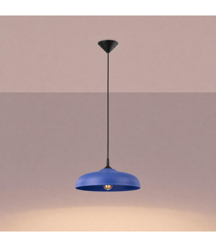 Gina Dome Pendant Ceiling Light Ultramarine 1x E27-4