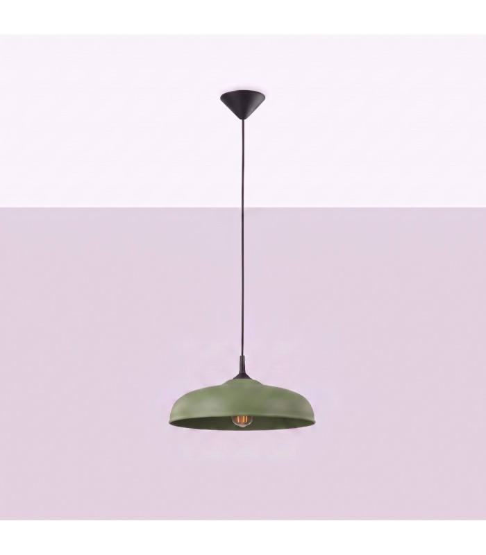 Gina Dome Pendant Ceiling Light Olive Green 1x E27-3