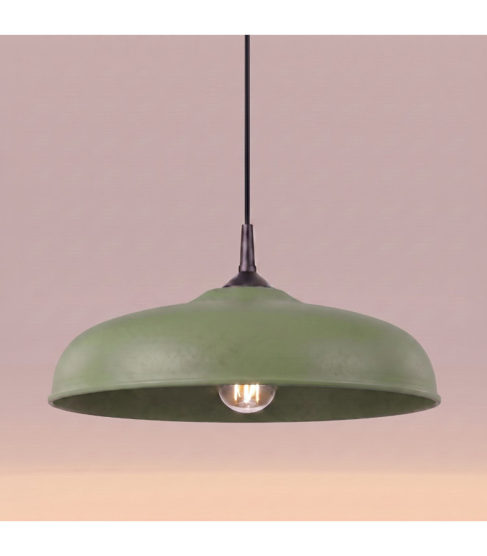 Gina Dome Pendant Ceiling Light Olive Green 1x E27-5