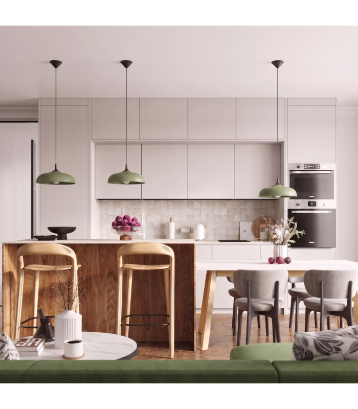 Gina Dome Pendant Ceiling Light Olive Green 1x E27-14