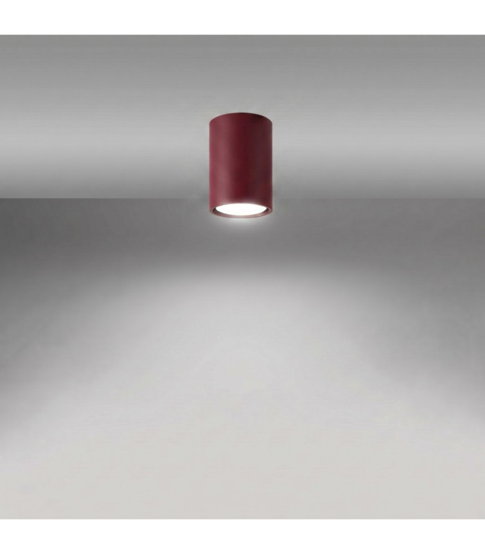 Lagos 10cm Surface Mounted Downlight Burgundy 1x GU10-4