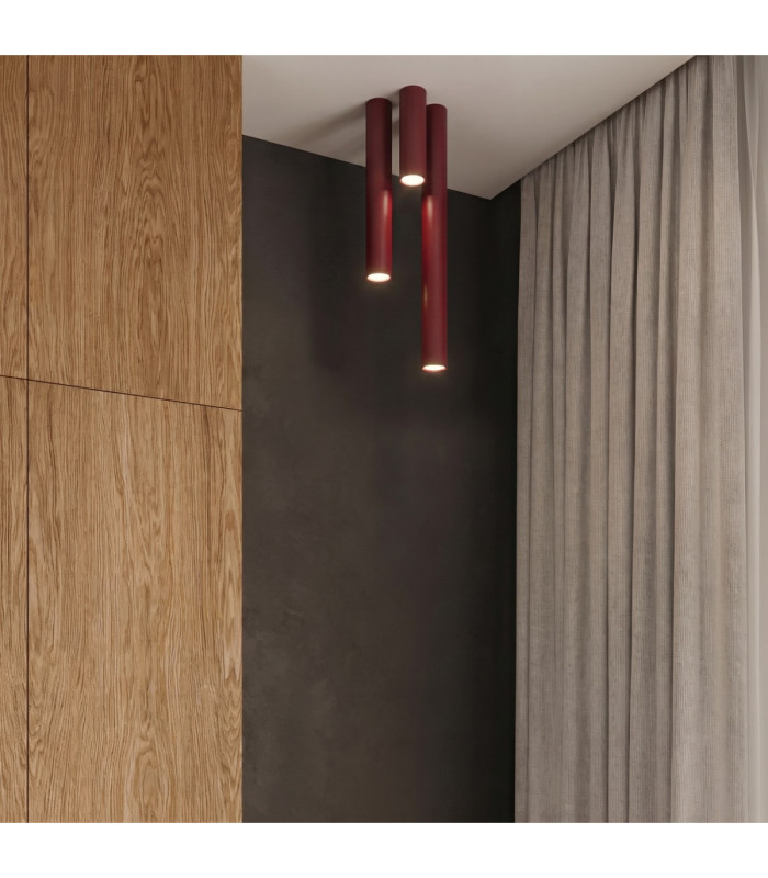 Lagos 20cm Surface Mounted Downlight Burgundy 1x GU10-11