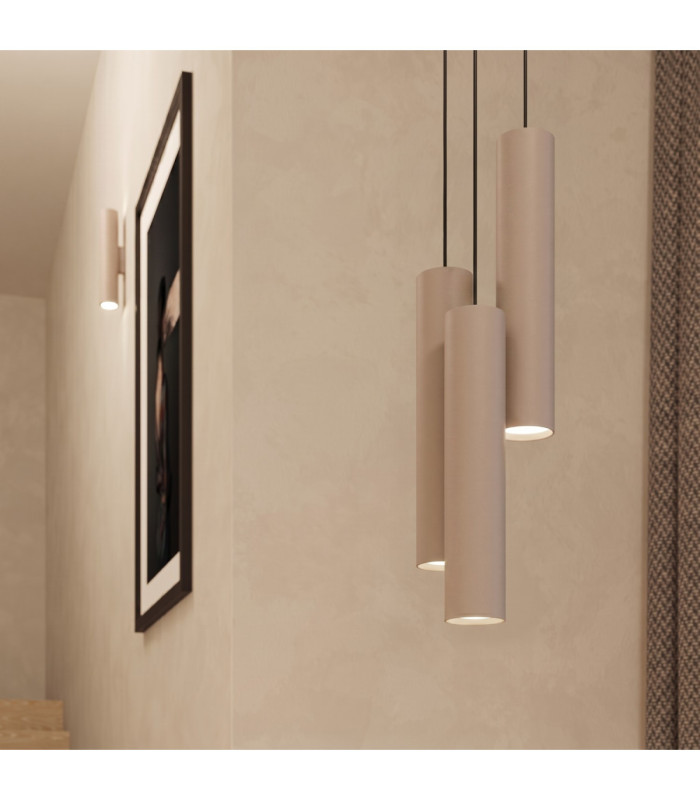 Lagos Slim Pendant Ceiling Light Taupe 1x GU10-13