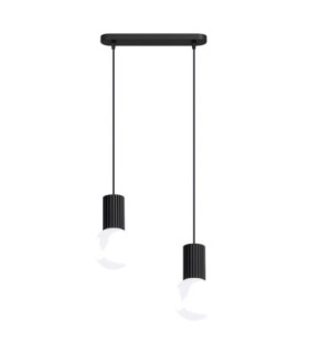 Halo Bar Pendant Ceiling Light Black 2x G9-1