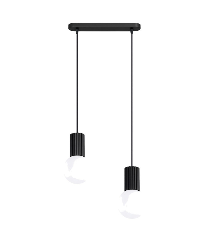 Halo Bar Pendant Ceiling Light Black 2x G9-1