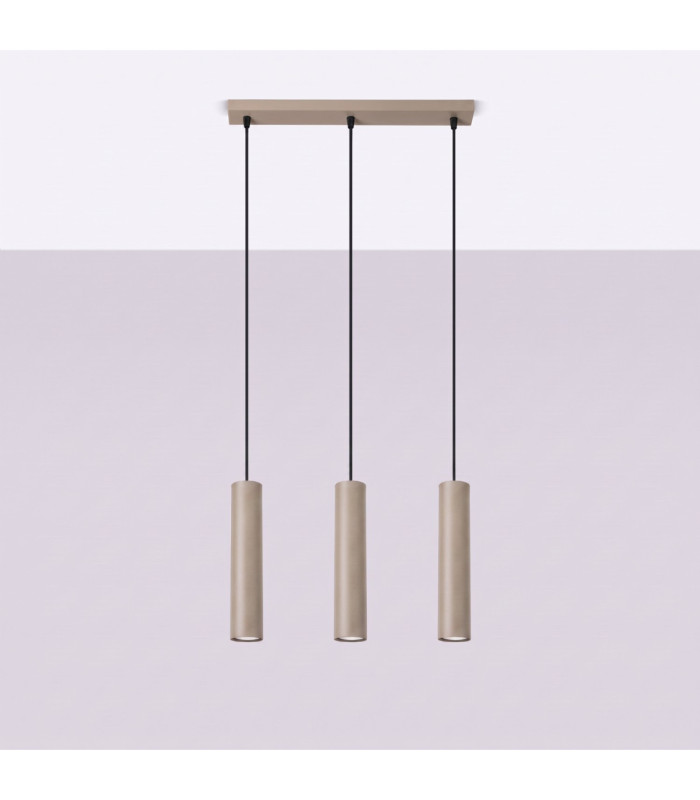 Lagos Bar Pendant Ceiling Light Taupe 3x GU10-3