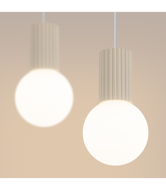 Halo Bar Pendant Ceiling Light Beige 2x G9-5