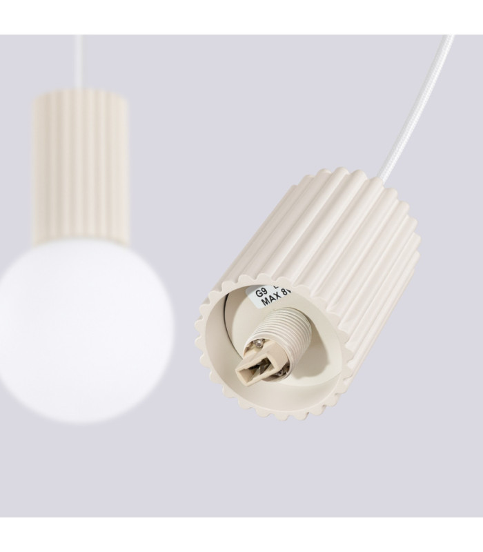 Halo Bar Pendant Ceiling Light Beige 2x G9-8