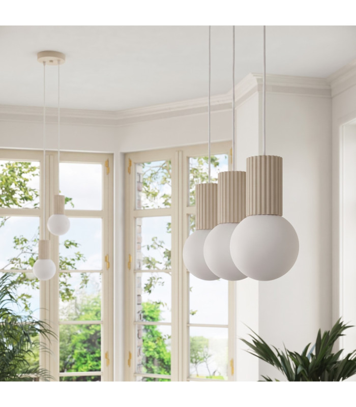Halo Bar Pendant Ceiling Light Beige 2x G9-14