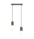 Halo Bar Pendant Ceiling Light Olive Green 2x G9-1