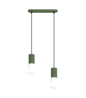 Halo Bar Pendant Ceiling Light Olive Green 2x G9-1