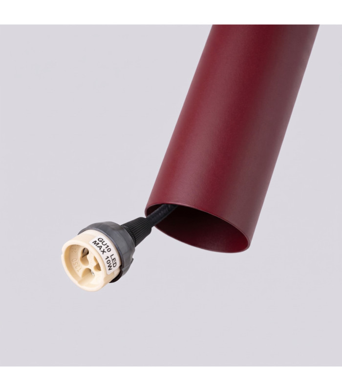 Lagos Slim Pendant Ceiling Light Burgundy 1x GU10-7