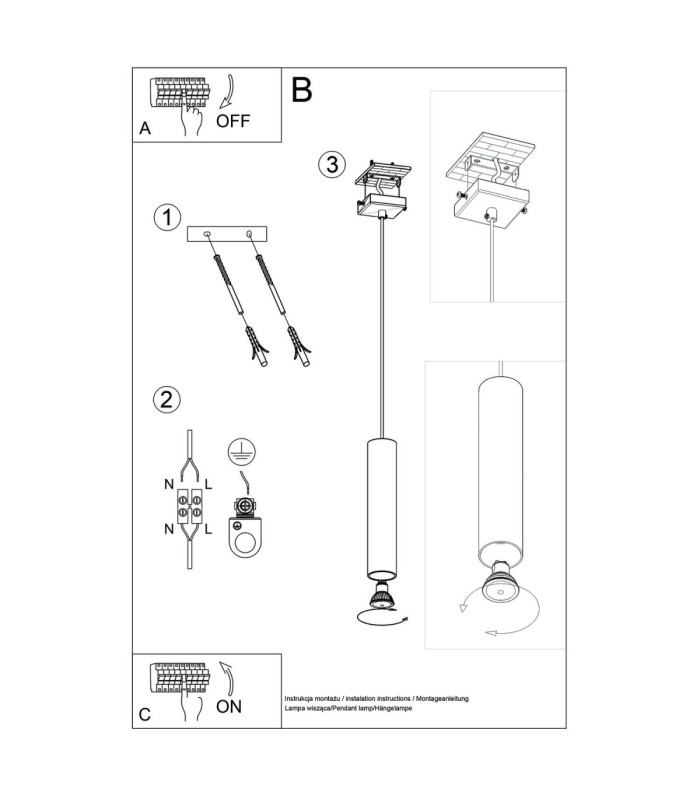 Lagos Slim Pendant Ceiling Light Burgundy 1x GU10-11