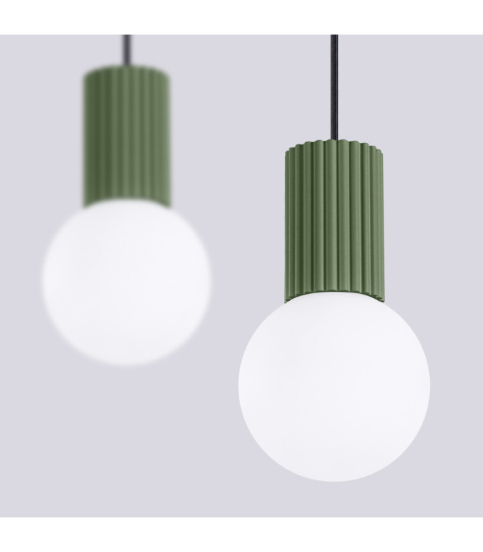 Halo Bar Pendant Ceiling Light Olive Green 2x G9-6