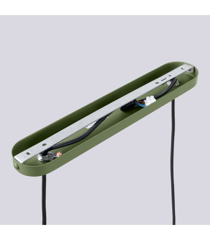 Halo Bar Pendant Ceiling Light Olive Green 2x G9-10