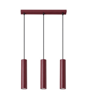 Lagos Bar Pendant Ceiling Light Burgundy 3x GU10-1