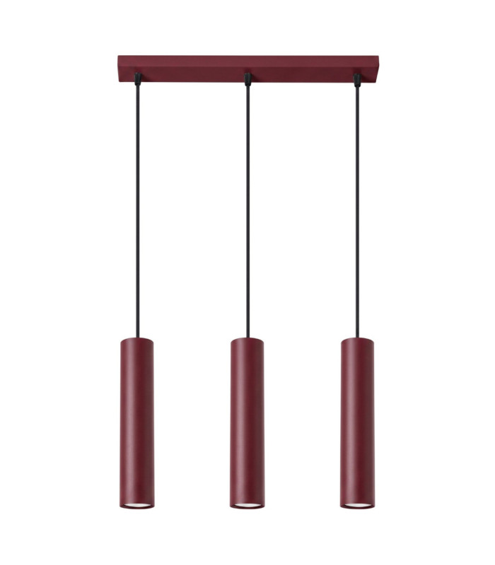 Lagos Bar Pendant Ceiling Light Burgundy 3x GU10-1