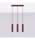 Lagos Bar Pendant Ceiling Light Burgundy 3x GU10-3