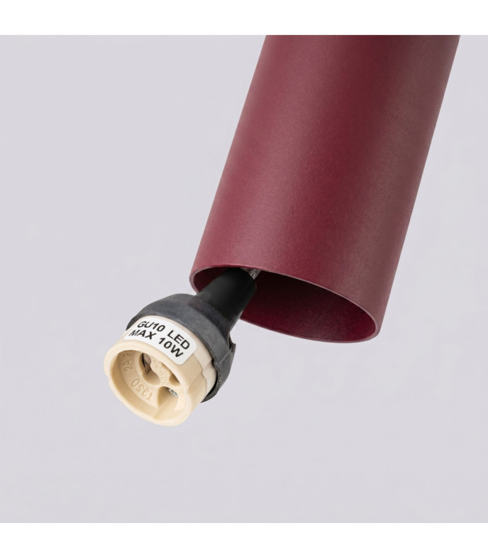 Lagos Bar Pendant Ceiling Light Burgundy 3x GU10-6