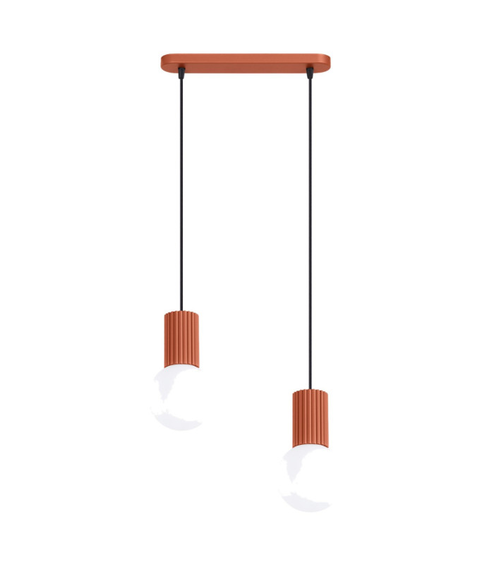 Halo Bar Pendant Ceiling Light Red Ochre 2x G9-1