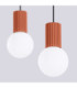 Halo Bar Pendant Ceiling Light Red Ochre 2x G9-6