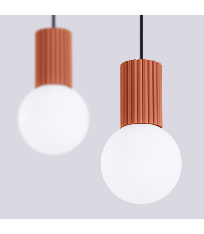 Halo Bar Pendant Ceiling Light Red Ochre 2x G9-6