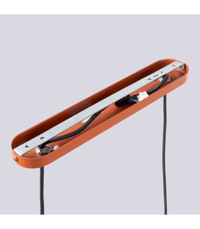 Halo Bar Pendant Ceiling Light Red Ochre 2x G9-10