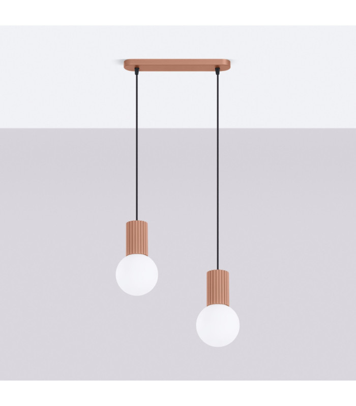 Halo Bar Pendant Ceiling Light Mocca 2x G9-3