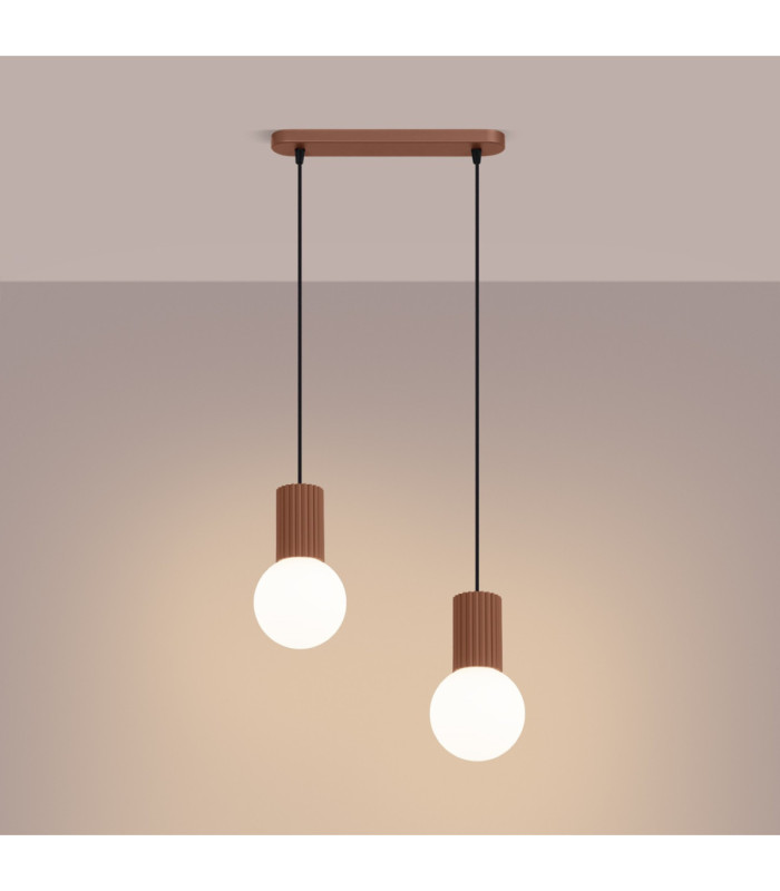Halo Bar Pendant Ceiling Light Mocca 2x G9-4
