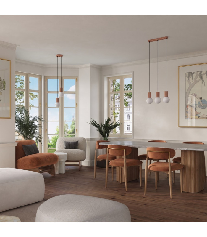 Halo Bar Pendant Ceiling Light Mocca 2x G9-13