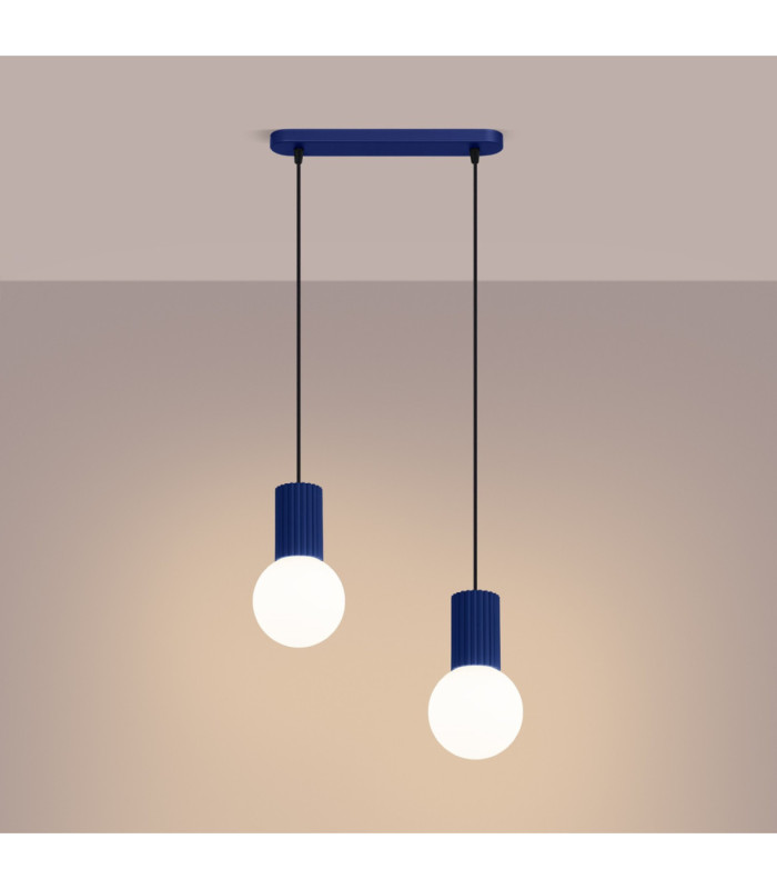 Halo Bar Pendant Ceiling Light Ultramarine 2x G9-4