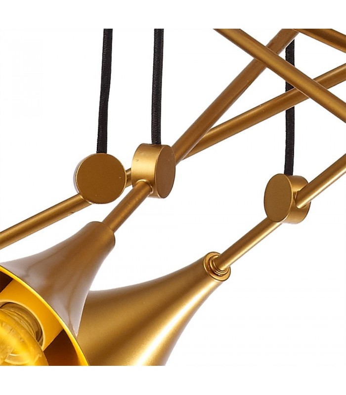 Ceiling Cluster Pendant, 88cm Round, 6 x E27 (Max 20W), Gold Painting - 6