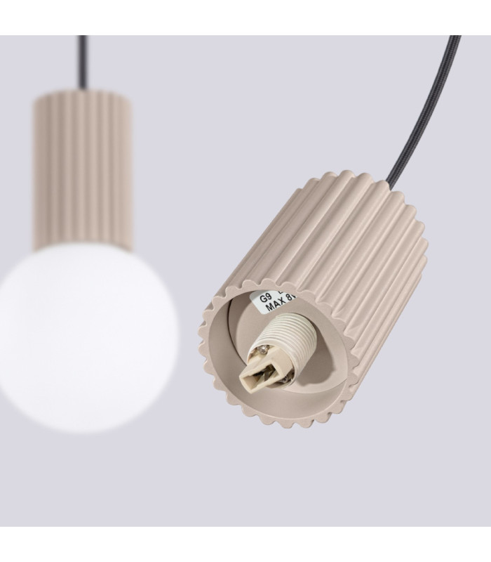 Halo Bar Pendant Ceiling Light Taupe 2x G9-8