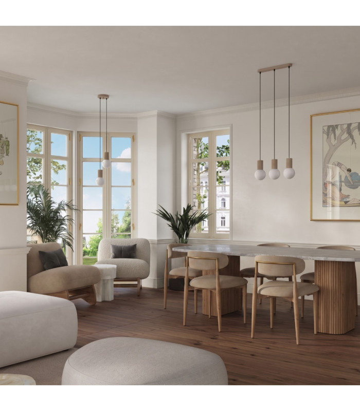 Halo Bar Pendant Ceiling Light Taupe 2x G9-13
