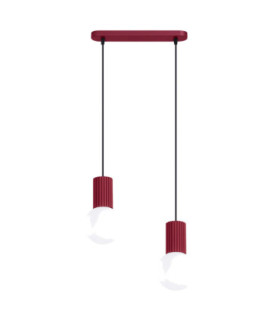 Halo Bar Pendant Ceiling Light Burgundy 2x G9-1