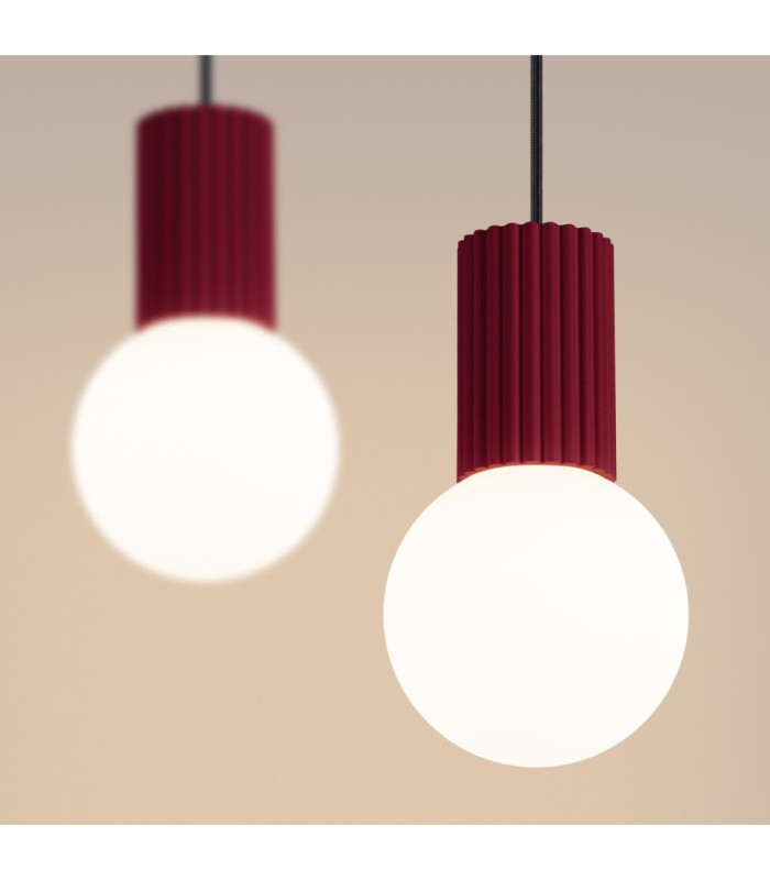 Halo Bar Pendant Ceiling Light Burgundy 2x G9-5