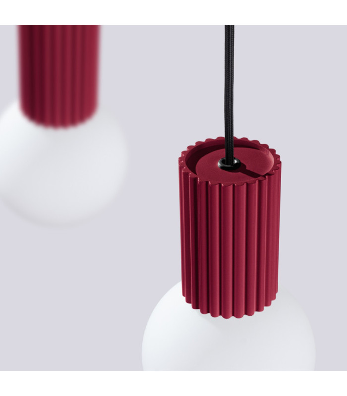 Halo Bar Pendant Ceiling Light Burgundy 2x G9-7