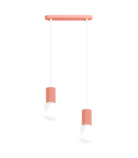 Halo Bar Pendant Ceiling Light Peach 2x G9-1