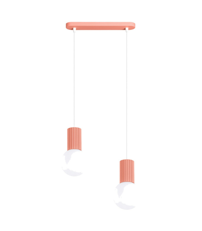 Halo Bar Pendant Ceiling Light Peach 2x G9-1