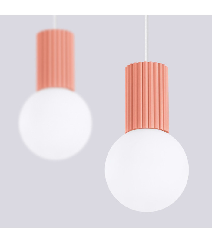 Halo Bar Pendant Ceiling Light Peach 2x G9-6